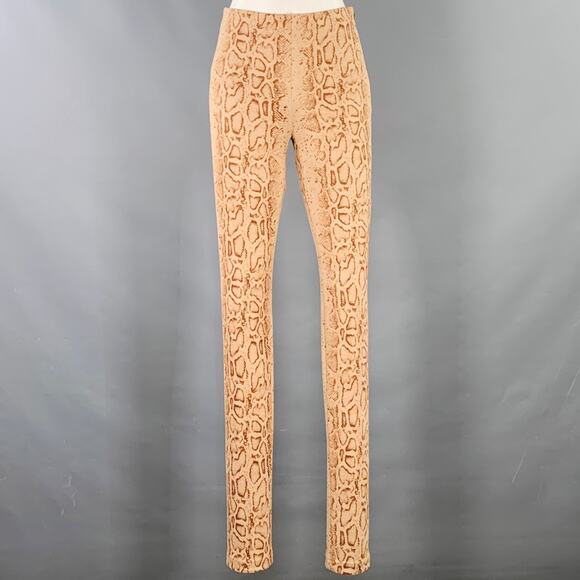 STAND STUDIO Size XS Tan Brown Polyester Blend Snakeskin Print Leggings - Picture 1 of 6